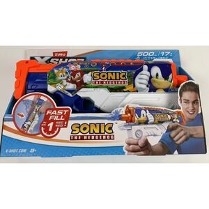 Zuru X-Shot Skins Sonic the Hedgehog Fast-Fill Water Blaster Toy Gun 500ml 33ft